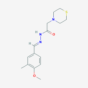 molecular formula C15H21N3O2S B1656458 N'-(4-methoxy-3-methylbenzylidene)-2-(4-thiomorpholinyl)acetohydrazide CAS No. 5286-72-6