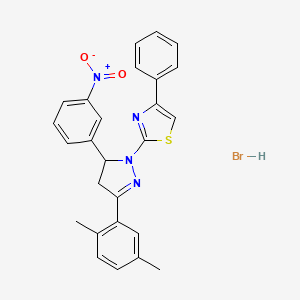 2-[5-(2,5-Dimethylphenyl)-3-(3-nitrophenyl)-3,4-dihydropyrazol-2-yl]-4-phenyl-1,3-thiazole;hydrobromide