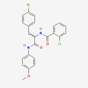 molecular formula C23H18BrClN2O3 B1656479 N-[1-(4-bromophenyl)-3-(4-methoxyanilino)-3-oxoprop-1-en-2-yl]-2-chlorobenzamide CAS No. 5301-90-6