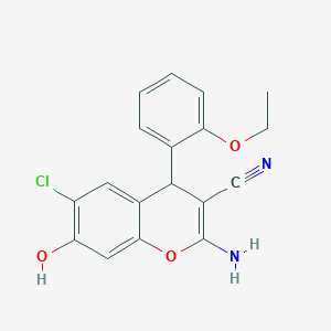 2-amino-6-chloro-4-(2-ethoxyphenyl)-7-hydroxy-4H-chromene-3-carbonitrile