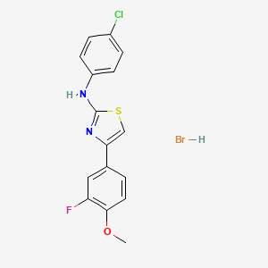 molecular formula C16H13BrClFN2OS B1656501 N-(4-chlorophenyl)-4-(3-fluoro-4-methoxyphenyl)-1,3-thiazol-2-amine;hydrobromide CAS No. 5306-68-3