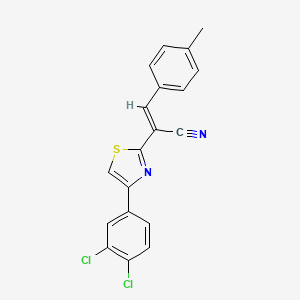(E)-2-[4-(3,4-dichlorophenyl)-1,3-thiazol-2-yl]-3-(4-methylphenyl)prop-2-enenitrile
