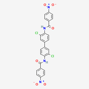 molecular formula C26H16Cl2N4O6 B1656521 N-[2-chloro-4-[3-chloro-4-[(4-nitrobenzoyl)amino]phenyl]phenyl]-4-nitrobenzamide CAS No. 5311-70-6