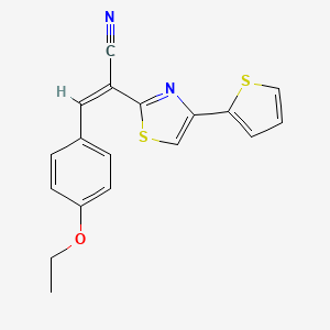 molecular formula C18H14N2OS2 B1656537 (Z)-3-(4-ethoxyphenyl)-2-(4-thiophen-2-yl-1,3-thiazol-2-yl)prop-2-enenitrile CAS No. 5317-17-9