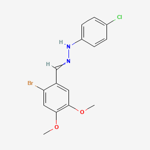 molecular formula C15H14BrClN2O2 B1656538 N-[(2-bromo-4,5-dimethoxyphenyl)methylideneamino]-4-chloroaniline CAS No. 5317-22-6