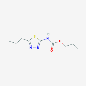 molecular formula C9H15N3O2S B1656547 Propyl (5-propyl-1,3,4-thiadiazol-2-yl)carbamate CAS No. 5321-52-8