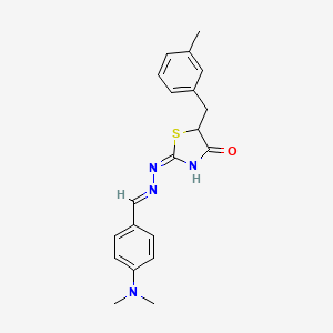 (2E)-2-{(2E)-[4-(dimethylamino)benzylidene]hydrazinylidene}-5-(3-methylbenzyl)-1,3-thiazolidin-4-one