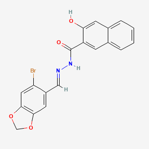 N-[(E)-(6-bromo-1,3-benzodioxol-5-yl)methylideneamino]-3-hydroxynaphthalene-2-carboxamide