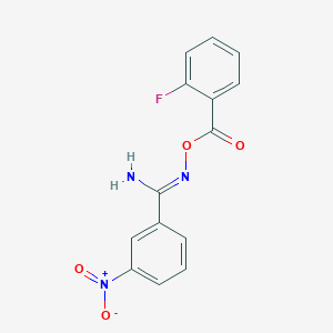 molecular formula C14H10FN3O4 B1656563 N'-[(2-fluorobenzoyl)oxy]-3-nitrobenzenecarboximidamide CAS No. 5327-88-8