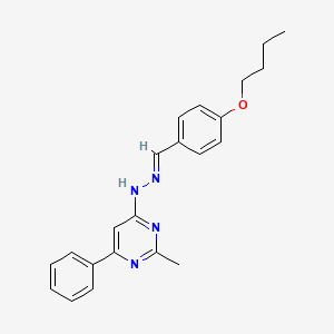 molecular formula C22H24N4O B1656574 N-[(E)-(4-butoxyphenyl)methylideneamino]-2-methyl-6-phenylpyrimidin-4-amine CAS No. 5338-30-7
