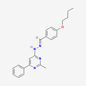 N-[(E)-(4-butoxyphenyl)methylideneamino]-2-methyl-6-phenylpyrimidin-4-amine