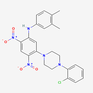 5-[4-(2-chlorophenyl)piperazin-1-yl]-N-(3,4-dimethylphenyl)-2,4-dinitroaniline