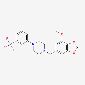 1-[(7-Methoxy-2H-1,3-benzodioxol-5-yl)methyl]-4-[3-(trifluoromethyl)phenyl]piperazine