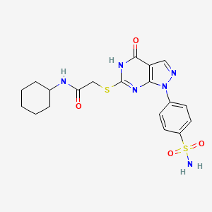 2-({1-[4-(aminosulfonyl)phenyl]-4-oxo-4,5-dihydro-1H-pyrazolo[3,4-d]pyrimidin-6-yl}thio)-N-cyclohexylacetamide