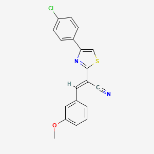 (E)-2-[4-(4-chlorophenyl)-1,3-thiazol-2-yl]-3-(3-methoxyphenyl)prop-2-enenitrile