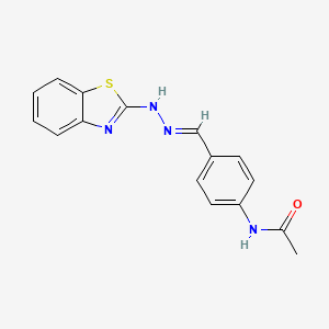 N-[4-[(E)-(1,3-Benzothiazol-2-ylhydrazinylidene)methyl]phenyl]acetamide