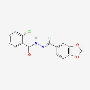 N-[(E)-1,3-benzodioxol-5-ylmethylideneamino]-2-chlorobenzamide