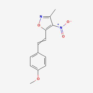 molecular formula C13H12N2O4 B1656633 Isoxazole, 5-[2-(4-methoxyphenyl)ethenyl]-3-methyl-4-nitro- CAS No. 53557-95-2