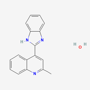 molecular formula C17H15N3O B1656637 4-(1H-Benzimidazol-2-yl)-2-methylquinoline;hydrate CAS No. 5358-80-5