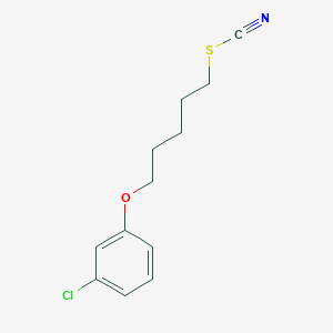 molecular formula C12H14ClNOS B1656643 5-(3-Chlorophenoxy)pentyl thiocyanate CAS No. 5359-79-5