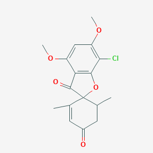 molecular formula C17H17ClO5 B165668 7-Chloro-4,6-dimethoxy-3',5'-dimethylspiro[1-benzofuran-2,4'-cyclohex-2-ene]-1',3-dione CAS No. 127337-19-3