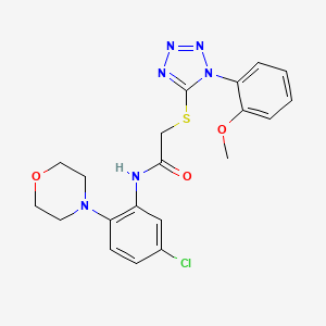 molecular formula C20H21ClN6O3S B1656732 N-(5-chloro-2-morpholin-4-yl-phenyl)-2-[1-(2-methoxyphenyl)tetrazol-5-yl]sulfanyl-acetamide CAS No. 5395-49-3