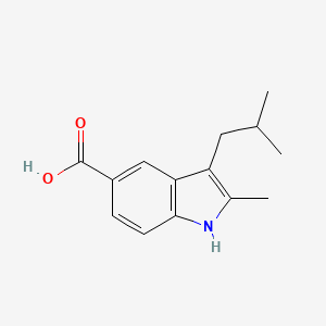 molecular formula C14H17NO2 B1656789 2-methyl-3-(2-methylpropyl)-1H-indole-5-carboxylic acid CAS No. 54233-22-6
