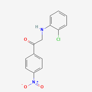 molecular formula C14H11ClN2O3 B1656845 Ethanone, 2-[(2-chlorophenyl)amino]-1-(4-nitrophenyl)- CAS No. 54583-52-7