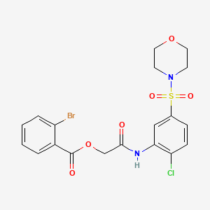 molecular formula C19H18BrClN2O6S B1656848 [2-(2-Chloro-5-morpholin-4-ylsulfonylanilino)-2-oxoethyl] 2-bromobenzoate CAS No. 5459-77-8