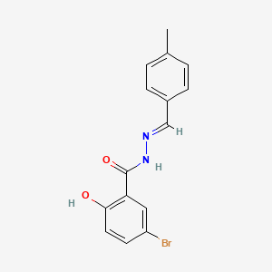 5-bromo-2-hydroxy-N-[(E)-(4-methylphenyl)methylideneamino]benzamide