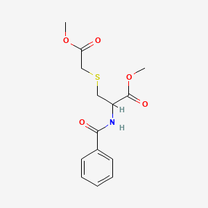 molecular formula C14H17NO5S B1656873 Methyl 2-benzamido-3-(2-methoxy-2-oxoethyl)sulfanylpropanoate CAS No. 5472-74-2