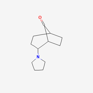 B1656874 2-(Pyrrolidin-1-yl)bicyclo[3.2.1]octan-8-one CAS No. 5473-11-0