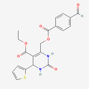 molecular formula C20H18N2O6S B1656885 ethyl 6-[(4-formylbenzoyl)oxymethyl]-2-oxo-4-thiophen-2-yl-3,4-dihydro-1H-pyrimidine-5-carboxylate CAS No. 5474-47-5