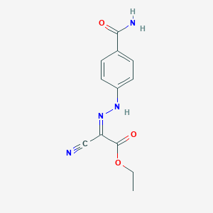 ethyl (2Z)-[2-(4-carbamoylphenyl)hydrazinylidene](cyano)ethanoate