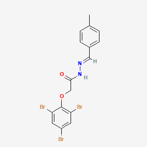 B1656893 N-[(E)-(4-methylphenyl)methylideneamino]-2-(2,4,6-tribromophenoxy)acetamide CAS No. 5475-77-4