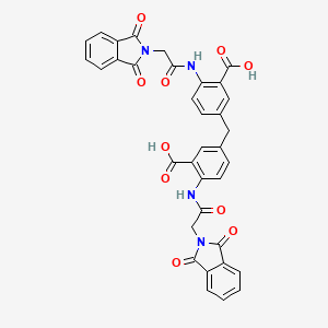 B1656897 5-[[3-Carboxy-4-[[2-(1,3-dioxoisoindol-2-yl)acetyl]amino]phenyl]methyl]-2-[[2-(1,3-dioxoisoindol-2-yl)acetyl]amino]benzoic acid CAS No. 5476-04-0