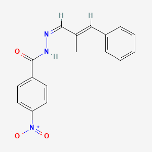 B1656898 N-[(Z)-[(E)-2-methyl-3-phenylprop-2-enylidene]amino]-4-nitrobenzamide CAS No. 5476-18-6