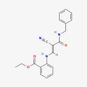 molecular formula C20H19N3O3 B1656902 ethyl 2-[[(E)-3-(benzylamino)-2-cyano-3-oxoprop-1-enyl]amino]benzoate CAS No. 5476-57-3