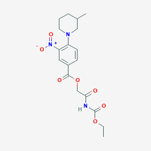 2-[(Ethoxycarbonyl)amino]-2-oxoethyl 4-(3-methylpiperidin-1-yl)-3-nitrobenzoate