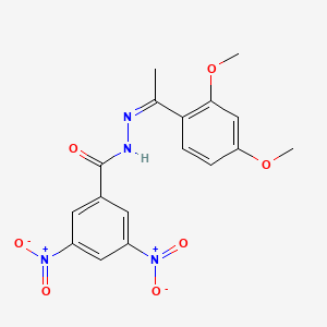 molecular formula C17H16N4O7 B1656912 N-[(Z)-1-(2,4-dimethoxyphenyl)ethylideneamino]-3,5-dinitrobenzamide CAS No. 5477-72-5