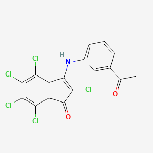3-(3-Acetylanilino)-2,4,5,6,7-pentachloro-1H-inden-1-one