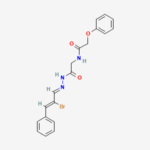 molecular formula C19H18BrN3O3 B1656918 N-[(E)-[(Z)-2-bromo-3-phenylprop-2-enylidene]amino]-2-[(2-phenoxyacetyl)amino]acetamide CAS No. 5478-71-7