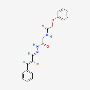 B1656918 N-[(E)-[(Z)-2-bromo-3-phenylprop-2-enylidene]amino]-2-[(2-phenoxyacetyl)amino]acetamide CAS No. 5478-71-7