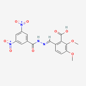 6-[(E)-[(3,5-dinitrobenzoyl)hydrazinylidene]methyl]-2,3-dimethoxybenzoic acid