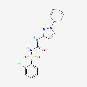 1-(2-Chlorophenyl)sulfonyl-3-(1-phenylpyrazol-3-yl)urea