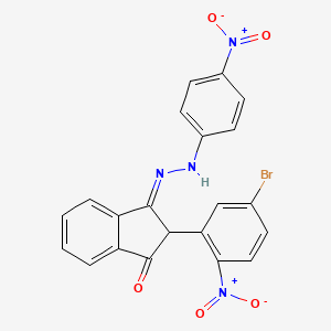 (3E)-2-(5-bromo-2-nitrophenyl)-3-[(4-nitrophenyl)hydrazinylidene]inden-1-one