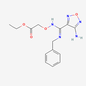 molecular formula C14H17N5O4 B1656953 ethyl 2-[[C-(4-amino-1,2,5-oxadiazol-3-yl)-N-benzylcarbonimidoyl]amino]oxyacetate CAS No. 5486-41-9