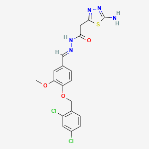 B1656956 2-(5-amino-1,3,4-thiadiazol-2-yl)-N-[(E)-[4-[(2,4-dichlorophenyl)methoxy]-3-methoxyphenyl]methylideneamino]acetamide CAS No. 5487-02-5