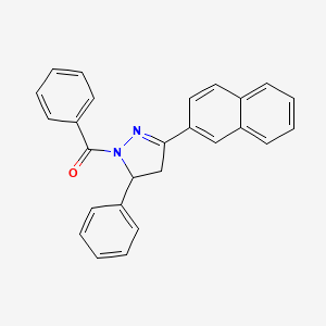 B1656968 (5-Naphthalen-2-yl-3-phenyl-3,4-dihydropyrazol-2-yl)-phenylmethanone CAS No. 5491-64-5