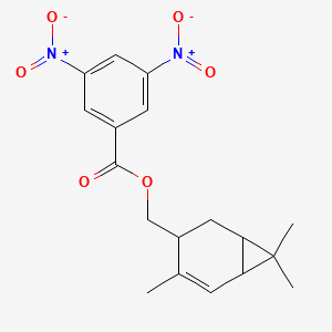 molecular formula C18H20N2O6 B1656971 (4,7,7-Trimethyl-3-bicyclo[4.1.0]hept-4-enyl)methyl 3,5-dinitrobenzoate CAS No. 5493-66-3